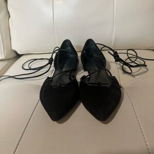 Stuart Weitzman Elegant Black Lace-Up Women's Shoes - 9